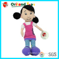 custom 15 inch plush african american dolls OEM making